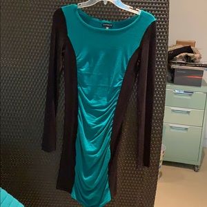 Express green and black holiday sweater dress